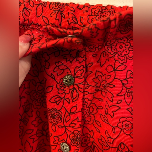 Red unbranded Button down Midi Skirt S-M - Picture 3 of 6